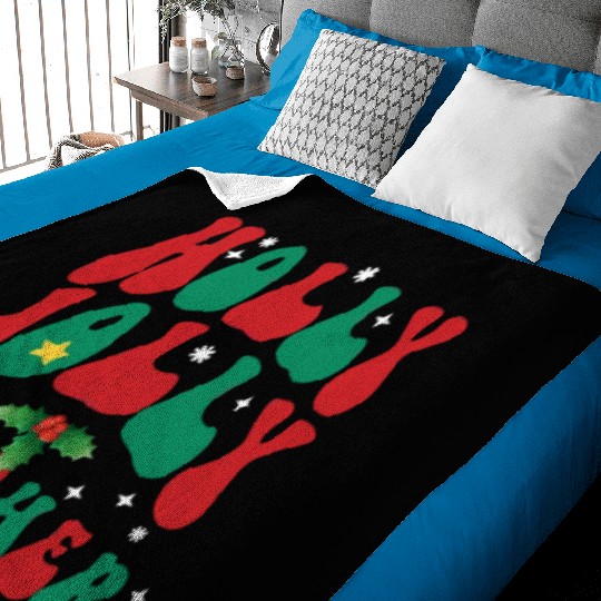 holly jolly teacher,teacher life christmas Baby Blankets