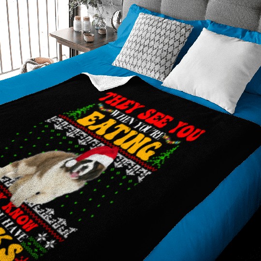 Saint Bernard Ugly Christmas They See Youre Eating Baby Blankets