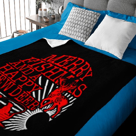 Christmas Baby Blankets, Merry Fishmas And Happy New Deer