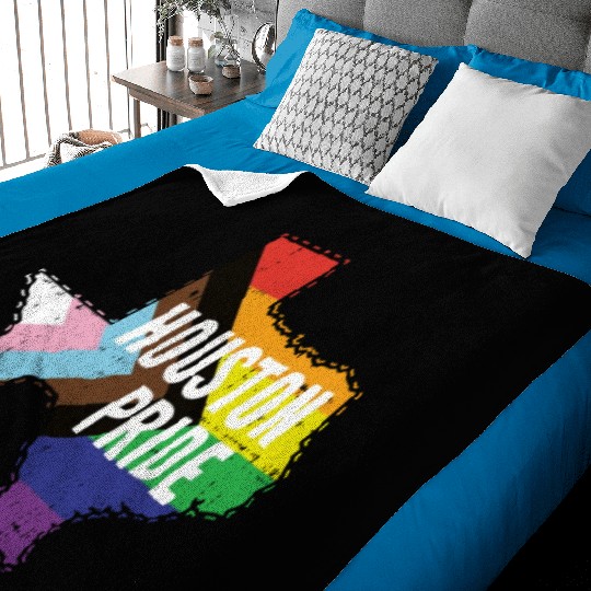 Houston Pride Gay Lesbian Queer Texas Rainbow Flag Baby Blankets