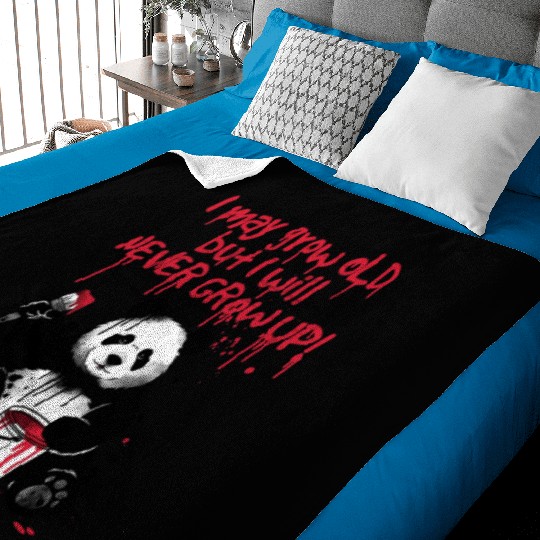 Panda never grow up Baby Blankets