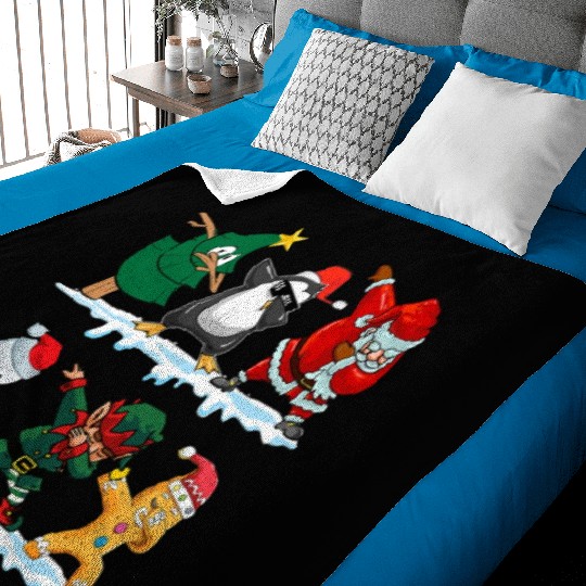 Dabbing Santa Elf Friends Funny Christmas Dabs Baby Blankets
