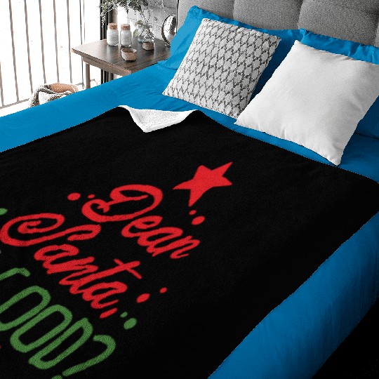 Dear Santa Christmas Holiday Typography Baby Blankets