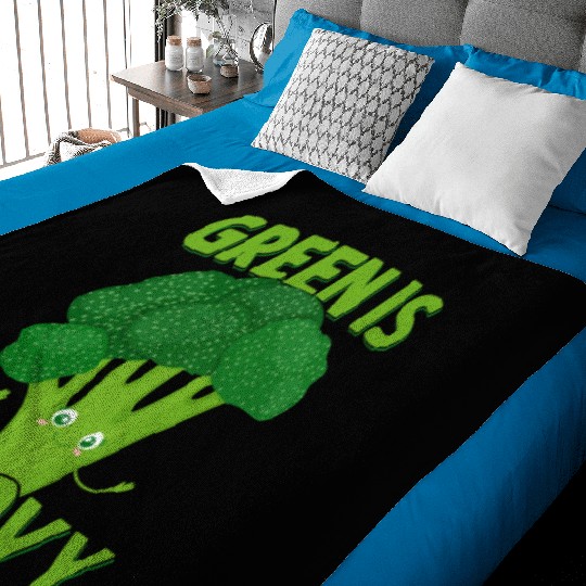 Green Is Groovy Broccoli Vegetable Baby Blankets
