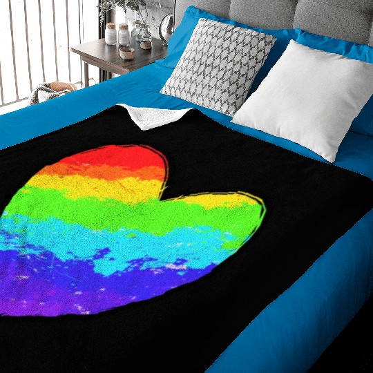 love rainbow pride Baby Blankets