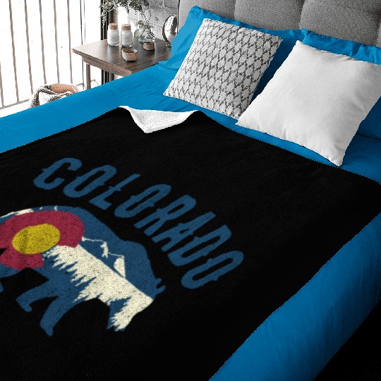 Colorado Walking Bear Flag Vintage travelers Baby Blankets