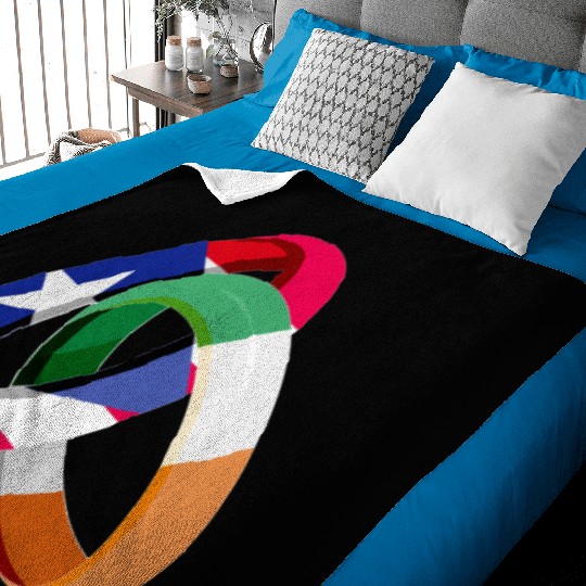 Puerto Rico Flag Ireland Ring Marriage Wedding Baby Blankets
