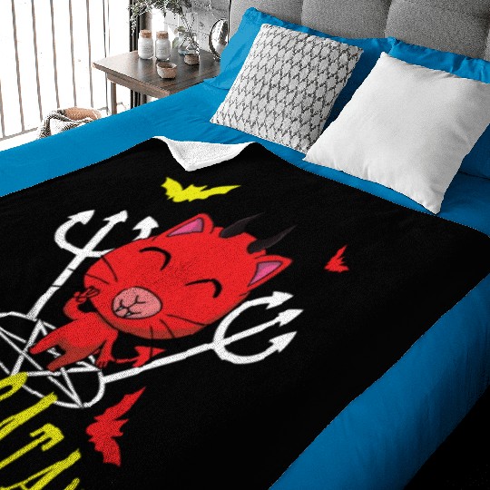 Kawaii Satan Devil Metal Music Lover Rock Baby Blankets