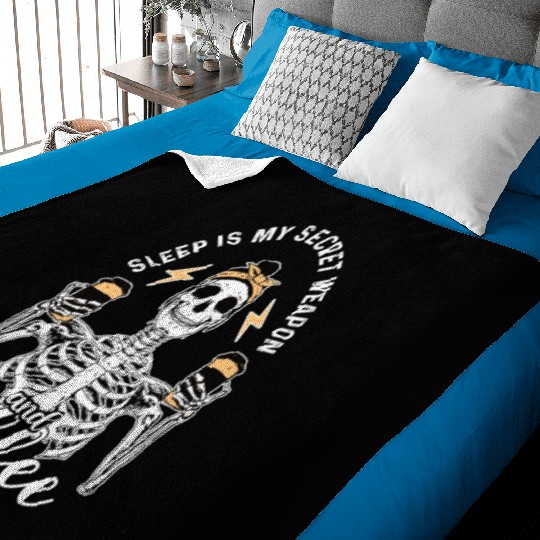 Skeleton Drink Tired Mom needs Coffee Baby Blankets