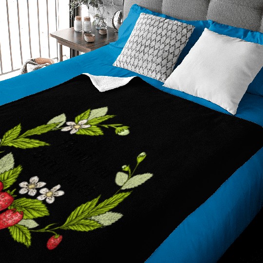 Thank you berry much, cute pun with strawberry Baby Blankets