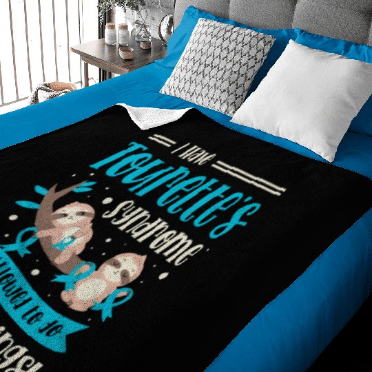 I Have Tourette's Syndrome Teal Ribbon Disability Baby Blankets