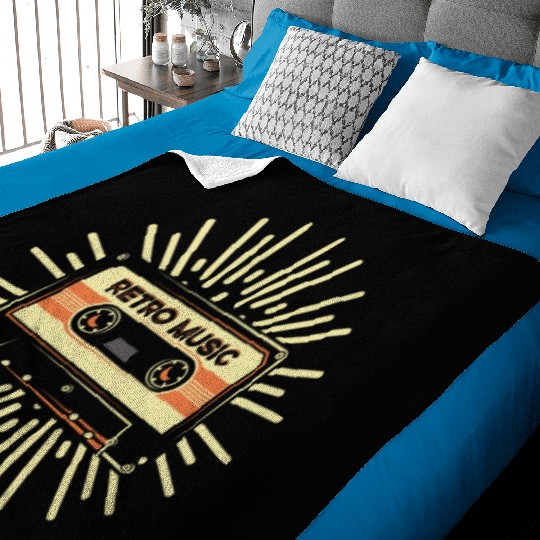 Retro Music Vintage Cassette Tape Lovers Baby Blankets