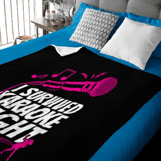 Karaoke Singer I Survived Karaoke Baby Blankets