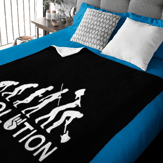 Evolution Of Guitar Man Baby Blankets
