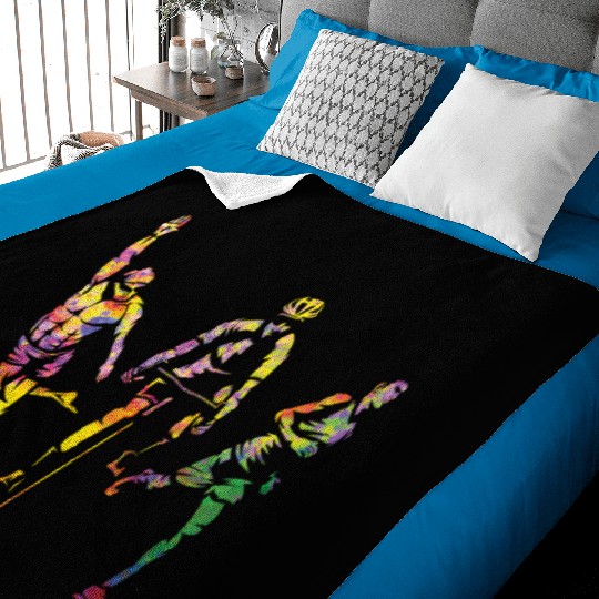 Watercolor Womens Triathlon Baby Blankets