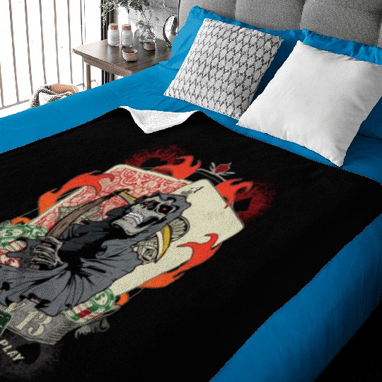 Let us play Poker Lucky 13 Skull gift Baby Blankets
