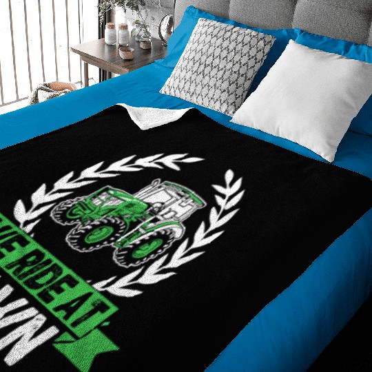 We Ride At Dawn Dad Lawn Mower Make Laugh Day Yard Baby Blankets