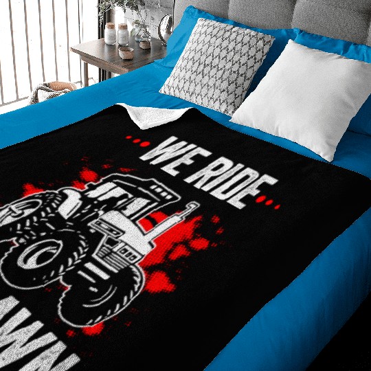 We Ride At Dawn Dad Lawn Mower Make Laugh Day Yard Baby Blankets