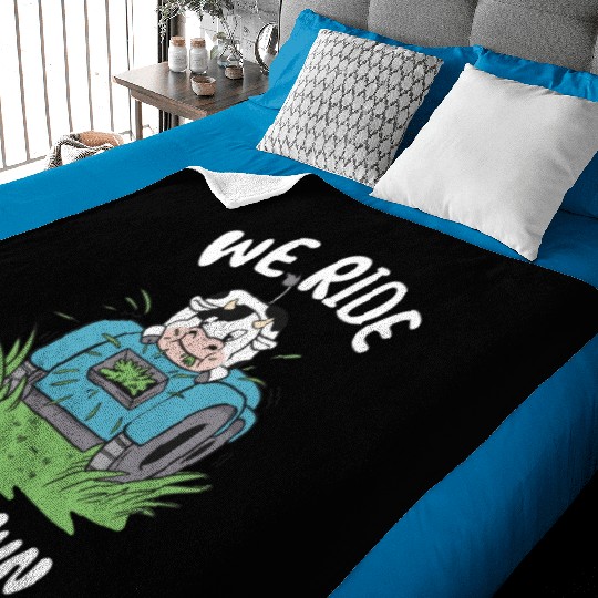 We Ride At Dawn Dad Lawn Mower Make Laugh Day Yard Baby Blankets