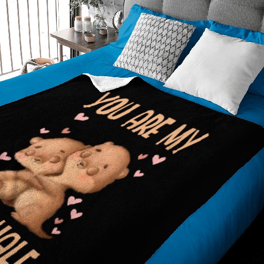 You Are My Otter Half Valentines Day Baby Blankets