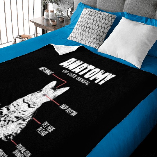 ANATOMY of cute bengal cat Baby Blankets