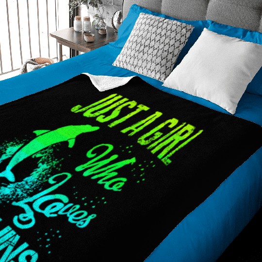 Just A Girl Who Loves Dolphins Dolphin Lover Baby Blankets