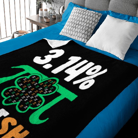 3.14% PIrish Funny St. Patricks Math Geek Pi Day Baby Blankets