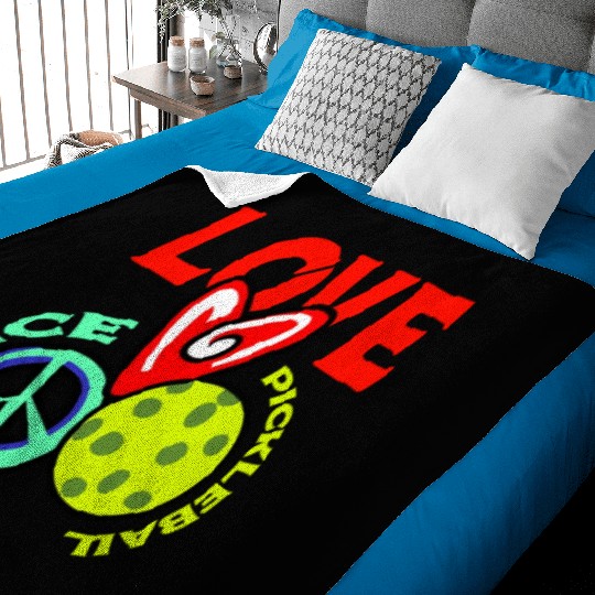 I Love Pickleball Funny Pickle Ball Player Baby Blankets