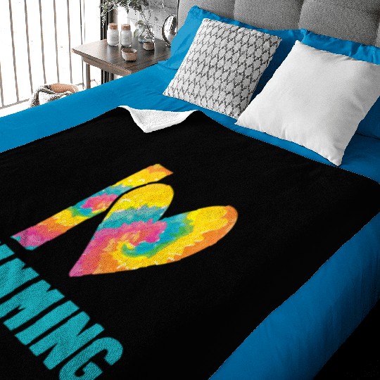 I Love Swimming Swimmer Swim Baby Blankets