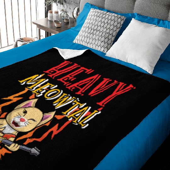 Kawaii Cat Heavy Meow Metal Music Lover Guitar Baby Blankets