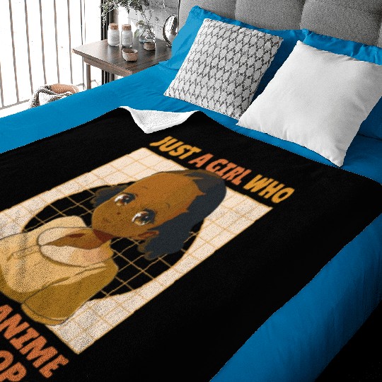 just a Girl Who Loves Anime and K-POP Black Girl Baby Blankets