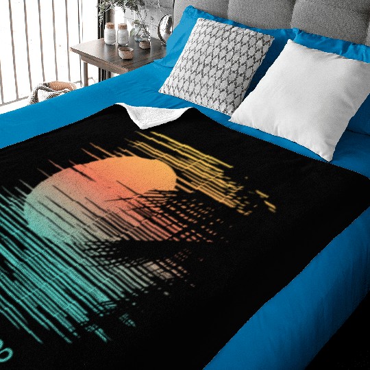 Artistic Hilton Head South Carolina Palm Tree Baby Blankets