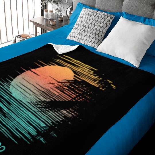 Artistic Hilton Head South Carolina Palm Tree Baby Blankets