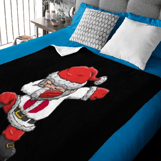Soccer Boy Dabbing Santa Christmas Jersey Japan Baby Blankets