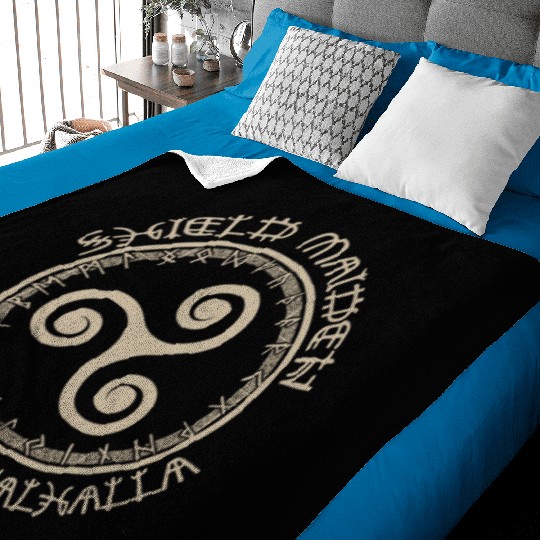 Shield Maiden Victory Or Valhalla Viking Triskel Baby Blankets