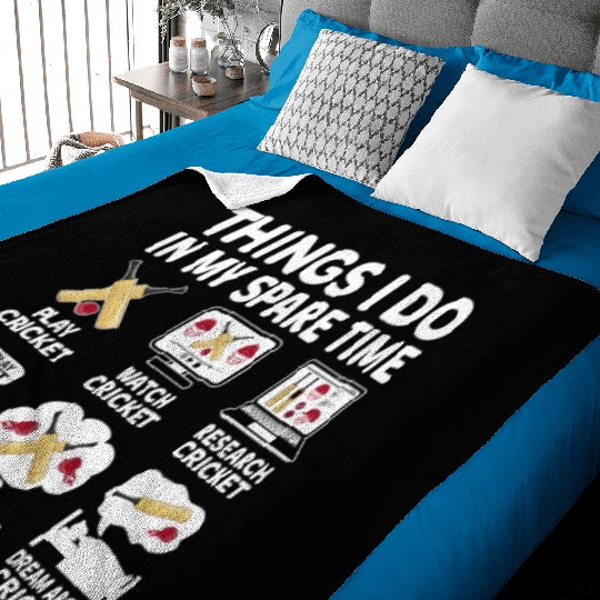 Things I Do In My Spare Time Cricket Lover Baby Blankets