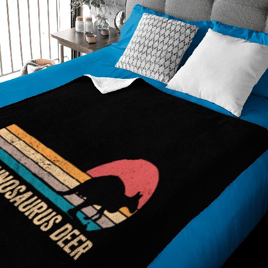 Funny Kangaroo Tyrannosaurus Deer Retro Baby Blankets