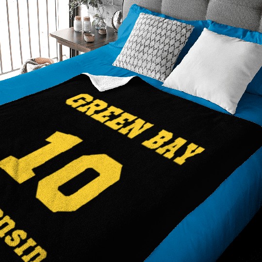 GREEN BAY WISCONSIN vintage distressed football Baby Blankets