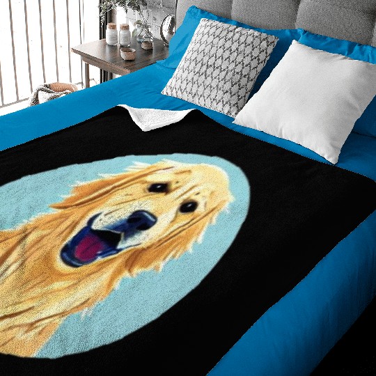 Golden Retriever & Blue Sky Baby Blankets