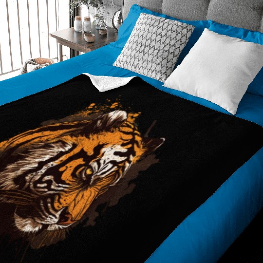 Scary Tiger Baby Blankets