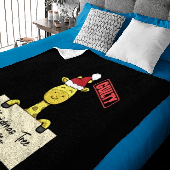 Giraffe christmas funny prison Baby Blankets
