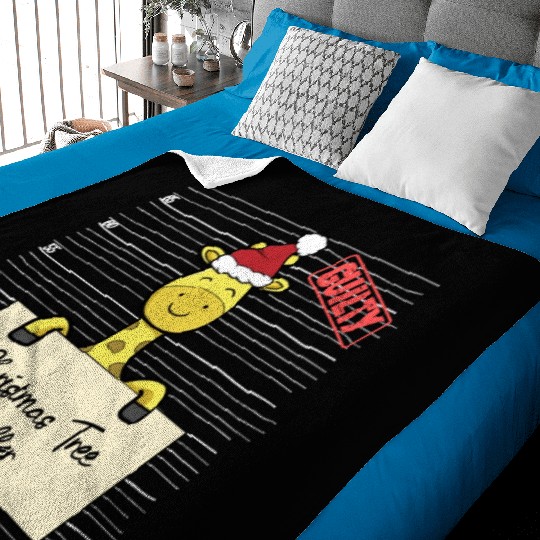 Giraffe christmas funny prison Baby Blankets