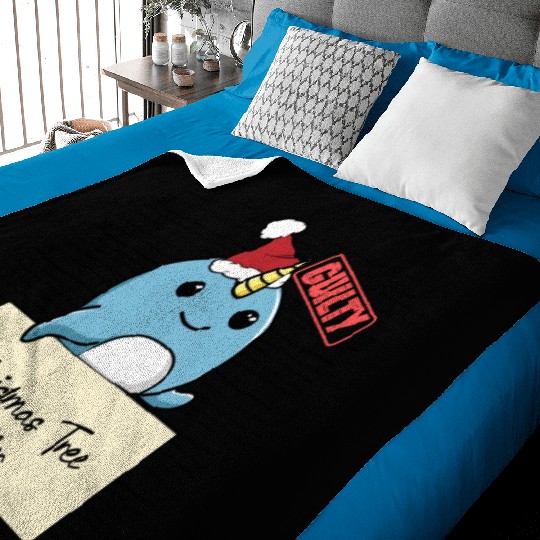 Narwhal christmas funny prison Baby Blankets