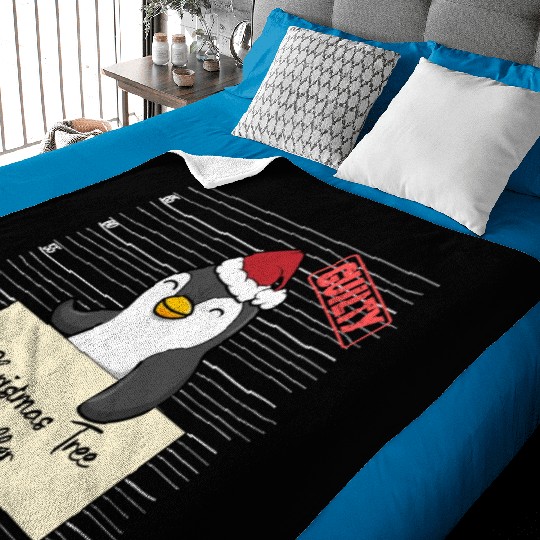 Penguin christmas funny prison Baby Blankets