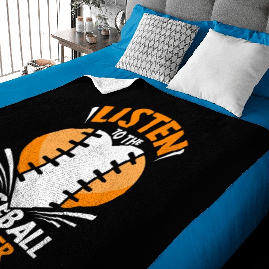 Listen To The Baseball Pitcher Player Hobby Baby Blankets