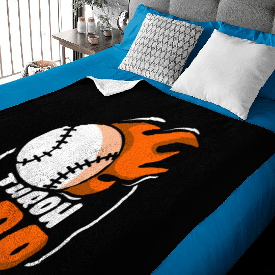 Throw Pro Baseball Pitcher Hobby Player Sayings Baby Blankets