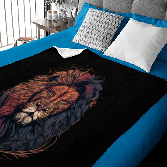 Dark Lion Baby Blankets