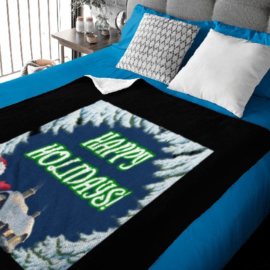 HAPPY HOLIDAYS Green122 Baby Blankets