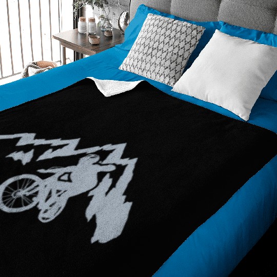 Mountain bike mountains cycling downhill Baby Blankets
