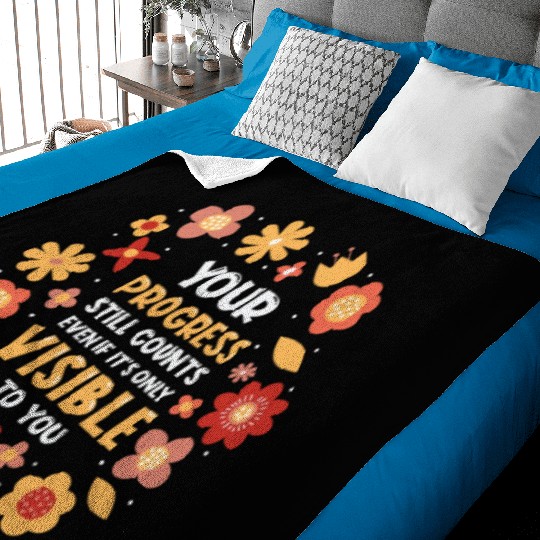 Progress Life Quotes Positive Message Wisdom Baby Blankets